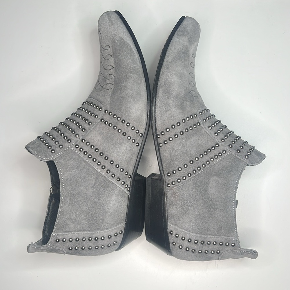 Anine Bing - Charlie Low Grey Suede Studded Ankle Boots Women's Size US 7/EU 37 - Picture 8 of 12
